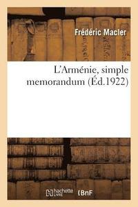 bokomslag L'Armnie, Simple Memorandum