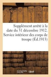 bokomslag Supplement Arrete A La Date Du 31 Decembre 1912