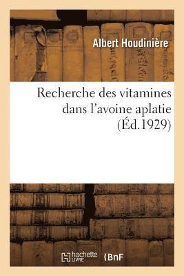 bokomslag Recherche Des Vitamines Dans l'Avoine Aplatie