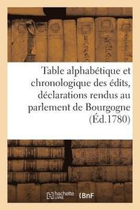 bokomslag Table Alphabetique Et Chronologique Des Edits, Declarations Et Lettres-Patentes Enregistres
