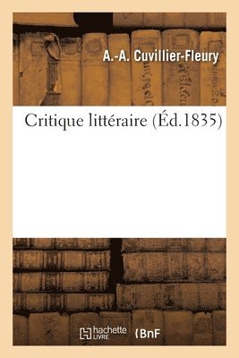 bokomslag Critique Littéraire
