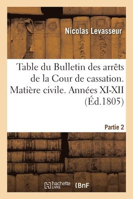 Table Alphabtique Du Bulletin Des Arrts de la Cour de Cassation, Depuis Son Origine En l'An VII 1