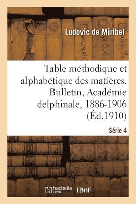 bokomslag Table méthodique et alphabétique des matières. Bulletin, Académie delphinale, 1886-1906