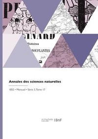 bokomslag Annales des sciences naturelles