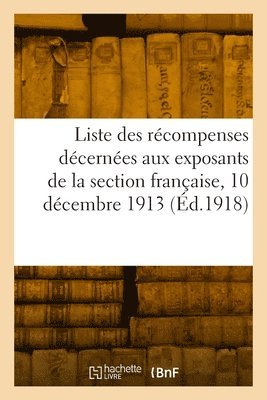 bokomslag Liste des récompenses décernées aux collaborateurs et coopérateurs