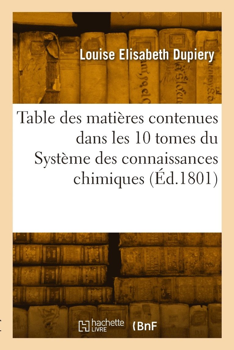 Table alphabtique et analytique des matires 1