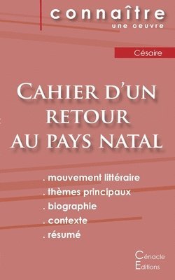 Aimé Césaire - Fiche de lecture Cahier d'un retour au pays natal de Césaire (Analyse littéraire de référence et résumé complet), Häftad