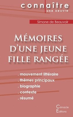 bokomslag Fiche de lecture Mémoires d'une jeune fille rangée de Simone de Beauvoir (Analyse littéraire de référence et résumé complet)