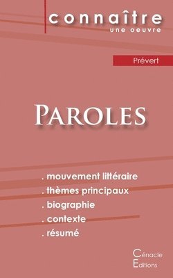 bokomslag Fiche de lecture Paroles de Prvert (Analyse littraire de rfrence et rsum complet)