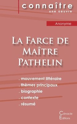 Anonyme - Fiche de lecture La Farce de Maître Pathelin (Analyse littéraire de référence et résumé complet), Häftad