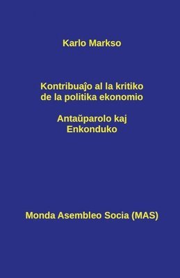 bokomslag Kontribua&#309;o al la kritiko de la politika ekonomio