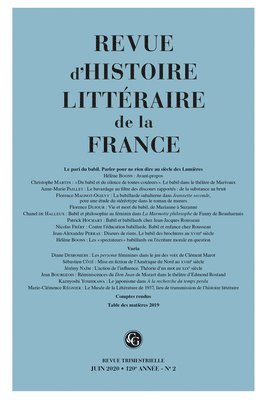 Classiques Garnier - Revue d'Histoire Litteraire de la France: Le Pari Du Babil. Parler Pour Ne Rien Dire Au Siecle Des Lumieres, Häftad. Tillgänglighet: Tillfälligt slut