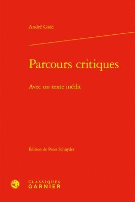 bokomslag Parcours Critiques: Avec Un Texte Inedit