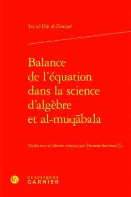 bokomslag Balance de l'Equation Dans La Science d'Algebre Et Al-Muqabala