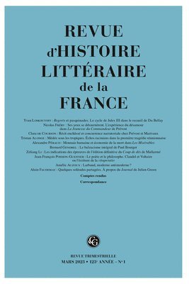 Classiques Garnier - Revue d'Histoire Litteraire de la France, Häftad