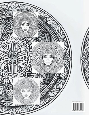 Mandalas Girls Faces .Coloring Pages for Adults