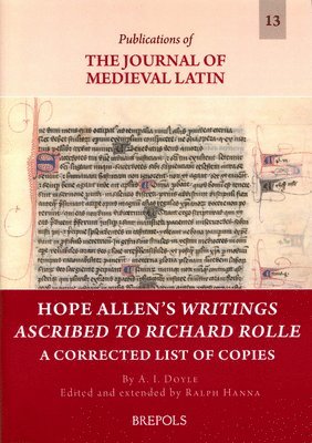 A I Doyle Ɨ, Ralph Hanna - Hope Allen's Writings Ascribed to Richard Rolle, Häftad