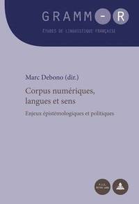 bokomslag Corpus Numriques, Langues Et Sens