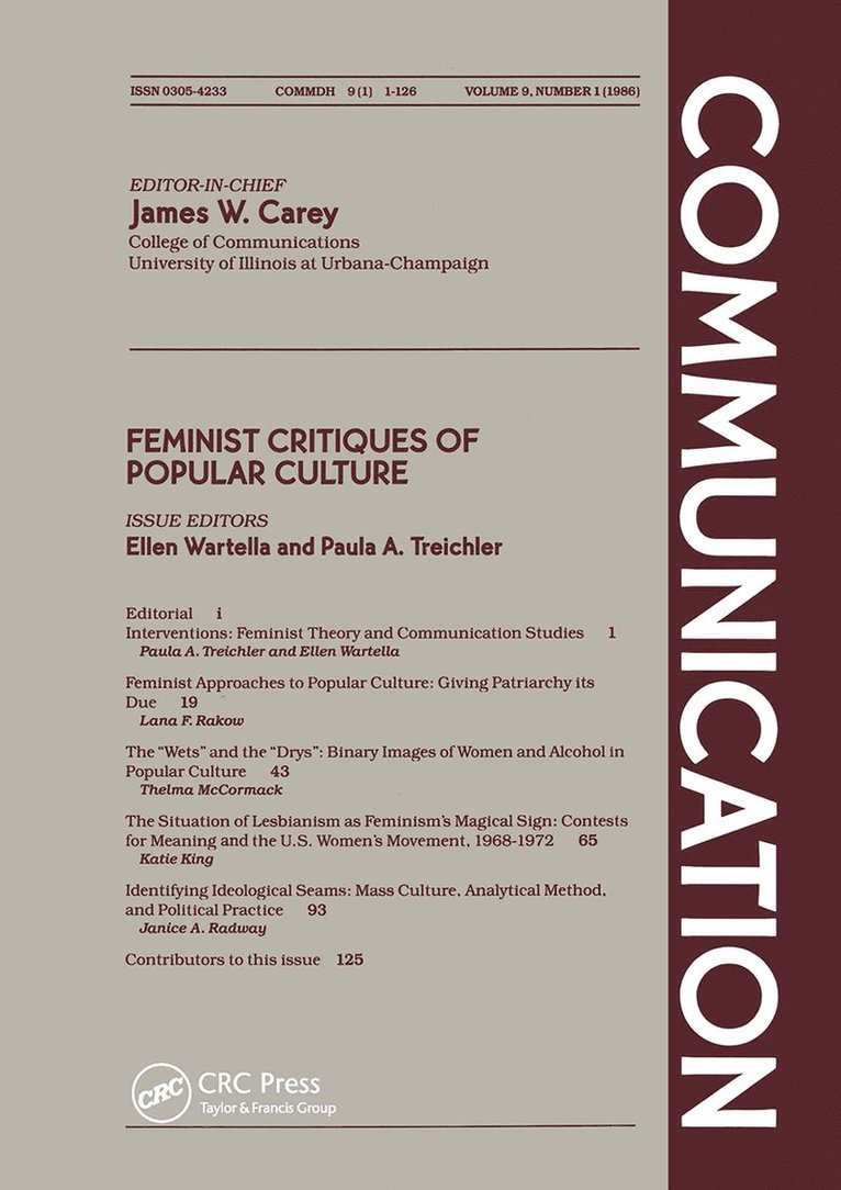 E. Wartella, P.A. Treichler, P. A. Treichler - Feminst Critiques of Popular Culture, Häftad