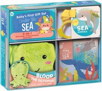 bokomslag Baby's First Gift Set Under the Sea: Soft Baby Wash Mitt for Toddlers 1-3, Stroller Book, Waterproof Bath Books - Best Newborn Baby Gifts