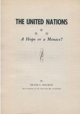 The United Nations-A Hope or a Menace? 1