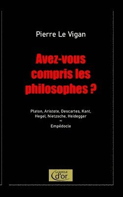 Avez-vous compris les philosophes ?: Platon, Aristote, Descartes, Kant, Hegel, Nietzsche, Heidegger. Postlude: Empédocle 1