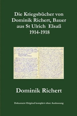 bokomslag Die Kriegsbcher von Dominik Richert, Bauer, aus St Ulrich / Elsa 1914-1918