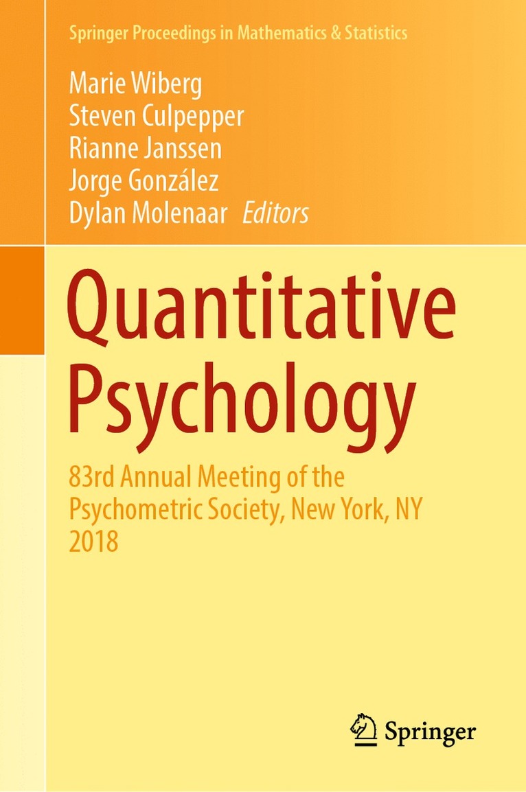 Marie Wiberg, Steven Culpepper, Rianne Janssen, Jorge González, Dylan Molenaar, Jorge Gonzalez - Quantitative Psychology, Inbunden