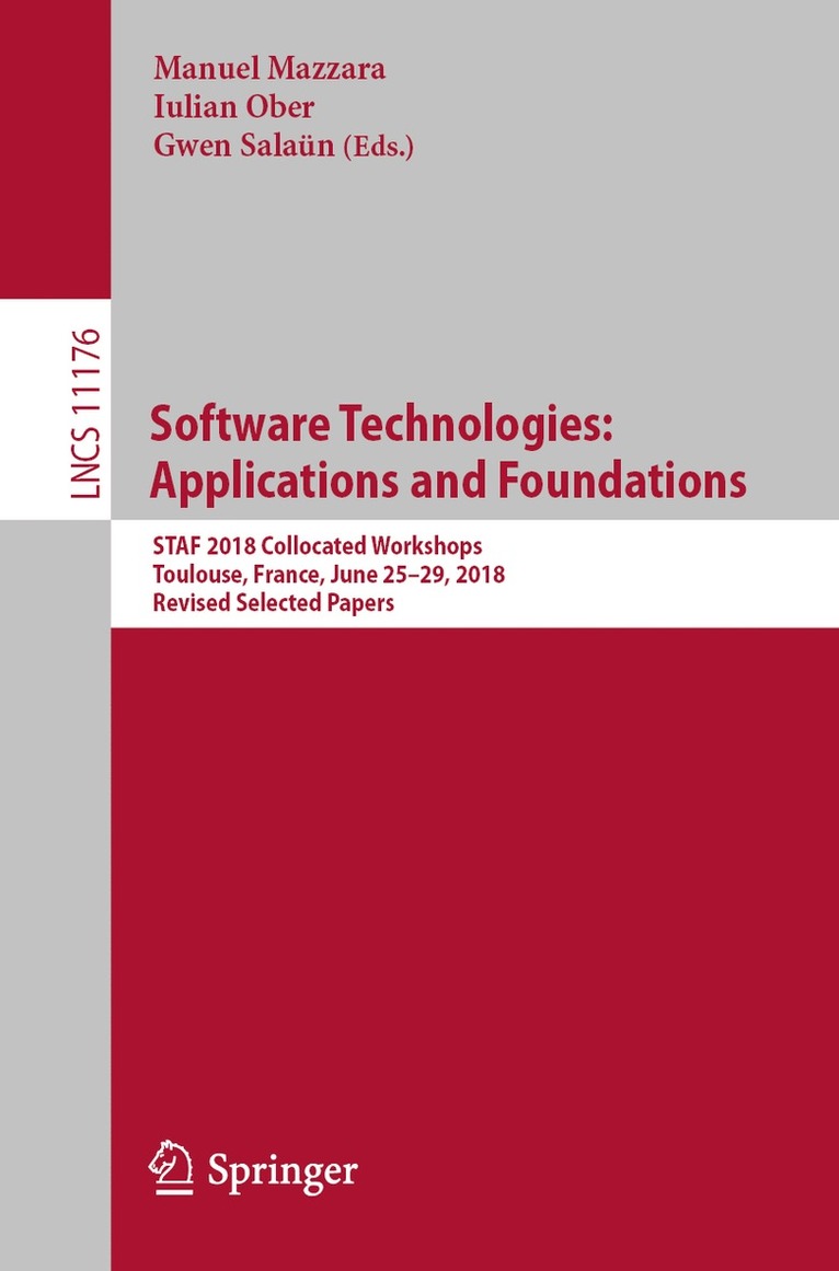 Manuel Mazzara, Iulian Ober, Gwen Salaün, Gwen Salaun - Software Technologies: Applications and Foundations, Häftad