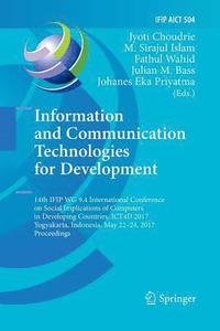 bokomslag Information and Communication Technologies for Development