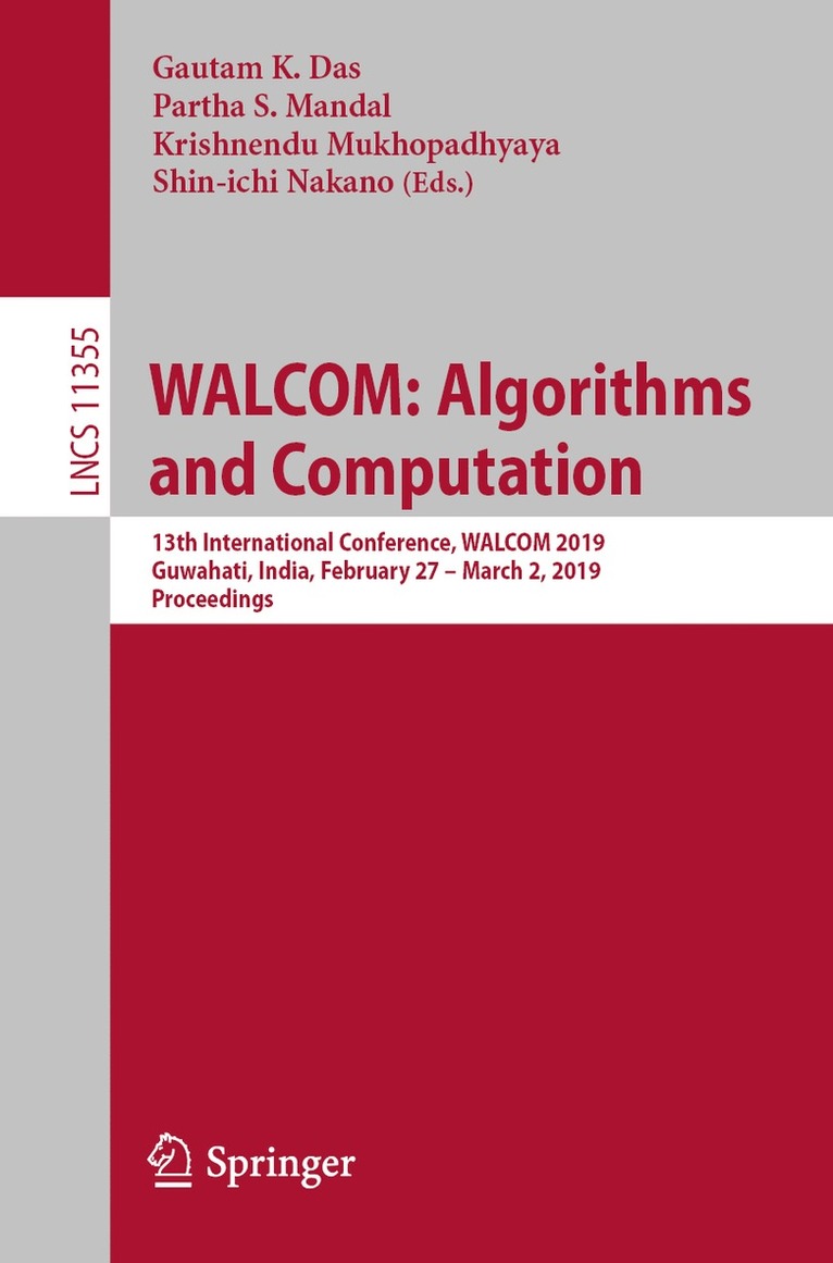 Gautam K. Das, Partha S. Mandal, Krishnendu Mukhopadhyaya, Shin-ichi Nakano - WALCOM: Algorithms and Computation, Häftad