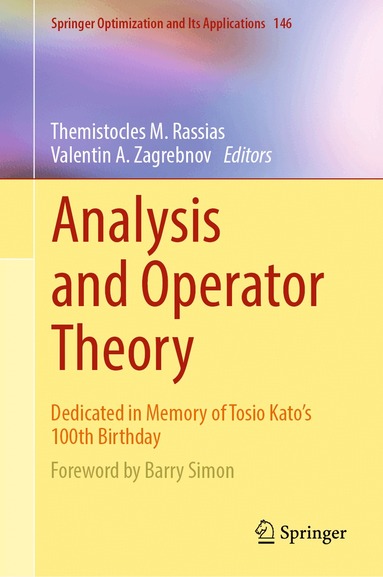 Themistocles M. Rassias, Valentin A. Zagrebnov - Analysis and Operator Theory, Inbunden