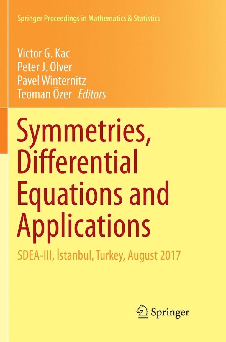 Symmetries, Differential Equations and Applications 1