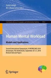 bokomslag Human Mental Workload: Models and Applications