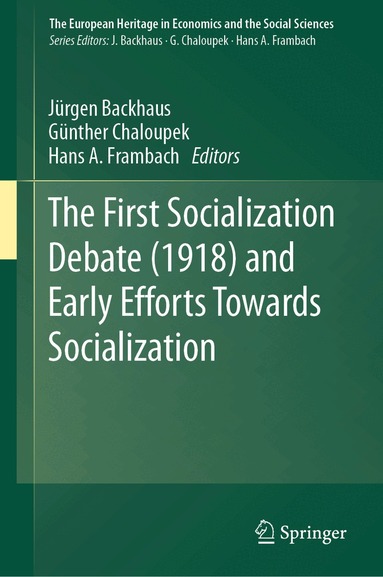 Jürgen Backhaus, Günther Chaloupek, Hans A. Frambach - First Socialization Debate (1918) and Early Efforts Towards Socialization, Inbunden