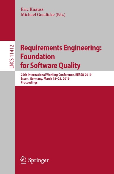 Eric Knauss, Michael Goedicke - Requirements Engineering: Foundation for Software Quality, Häftad