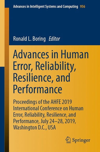 bokomslag Advances in Human Error, Reliability, Resilience, and Performance