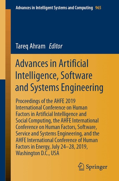 Tareq Ahram - Advances in Artificial Intelligence, Software and Systems Engineering, Häftad