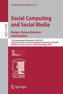 Gabriele Meiselwitz - Social Computing and Social Media. Design, Human Behavior and Analytics, Häftad