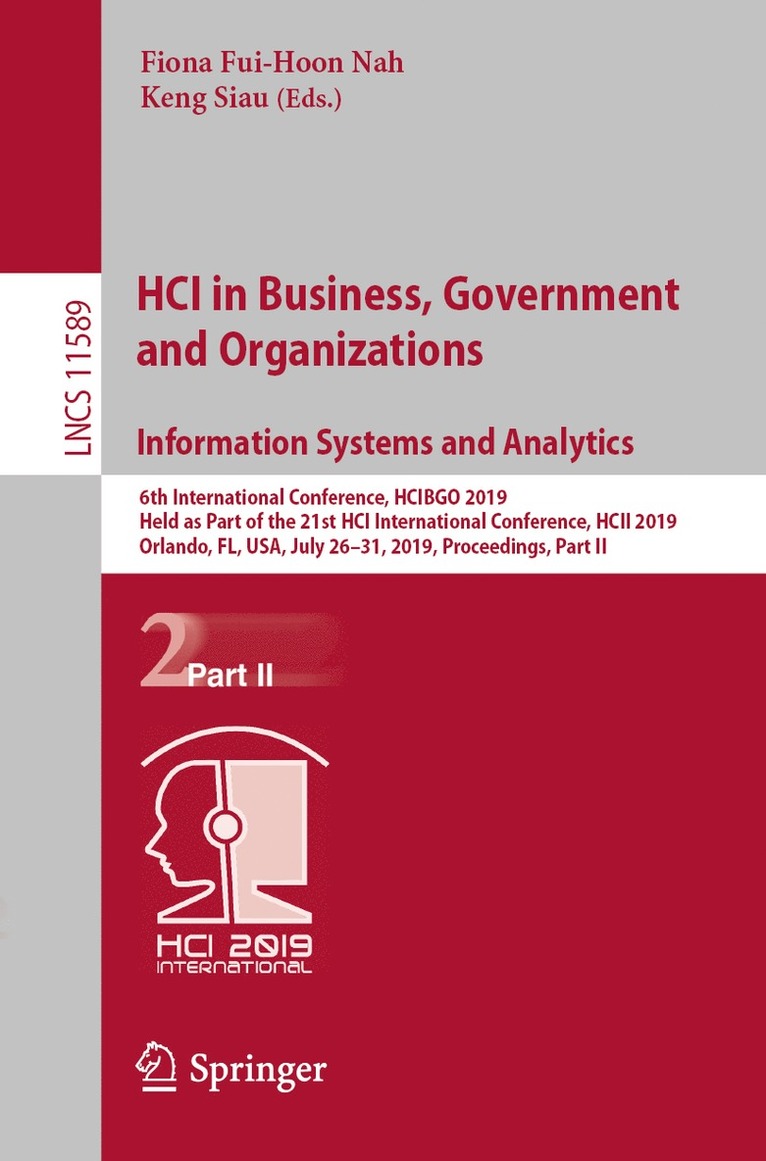 Fiona Fui-Hoon Nah, Keng Siau - HCI in Business, Government and Organizations. Information Systems and Analytics, Häftad