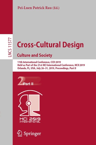 Pei-Luen Patrick Rau - Cross-Cultural Design. Culture and Society, Häftad