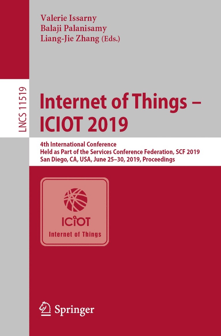 Valerie Issarny, Balaji Palanisamy, Liang-Jie Zhang - Internet of Things – ICIOT 2019, Häftad