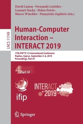 bokomslag Human-Computer Interaction - INTERACT 2019