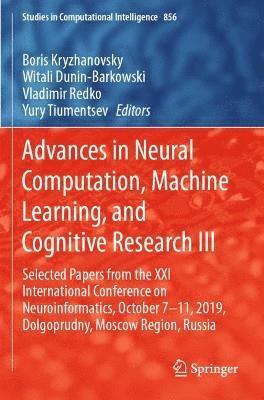 bokomslag Advances in Neural Computation, Machine Learning, and Cognitive Research III