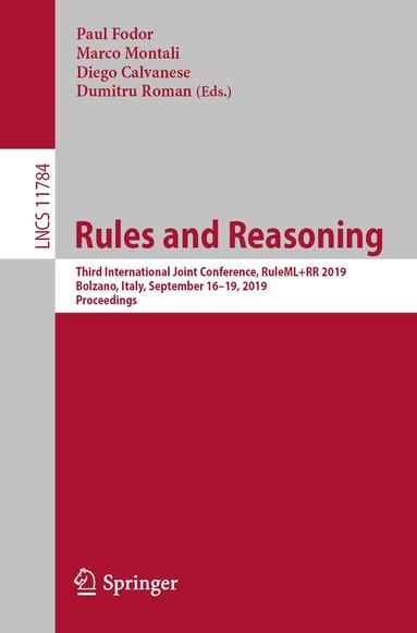 Paul Fodor, Marco Montali, Diego Calvanese, Dumitru Roman - Rules and Reasoning, Häftad
