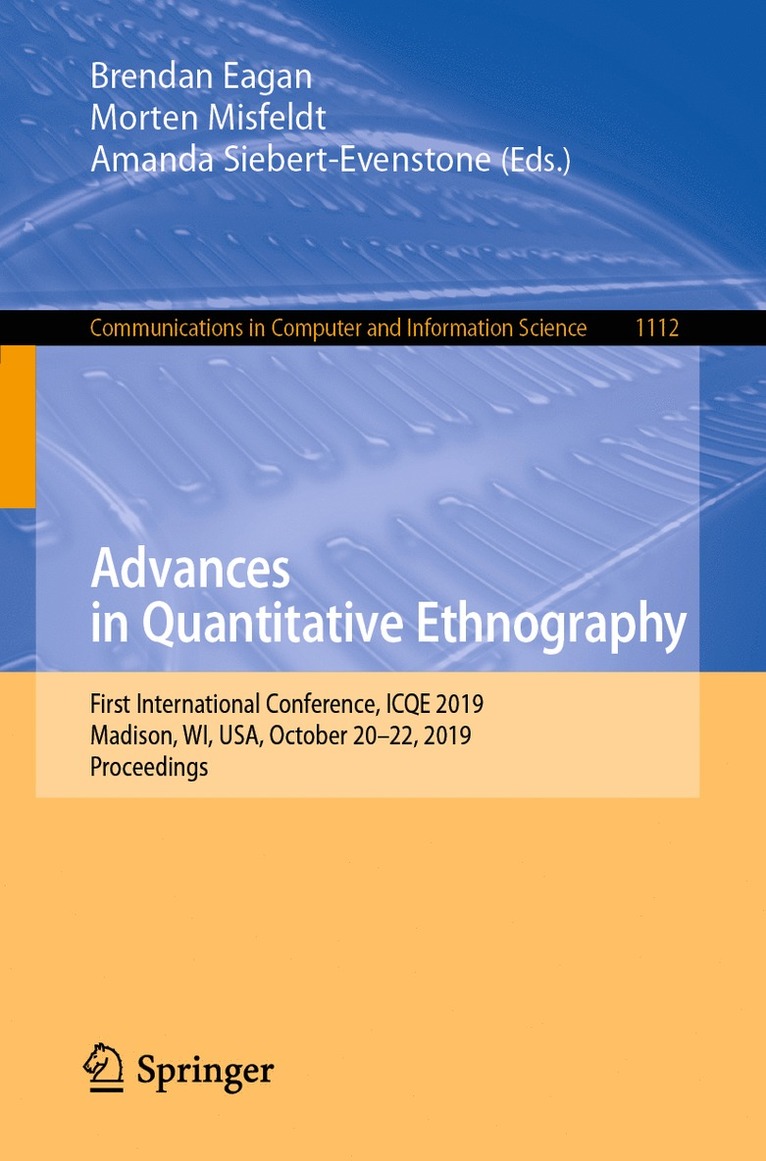 Advances in Quantitative Ethnography 1