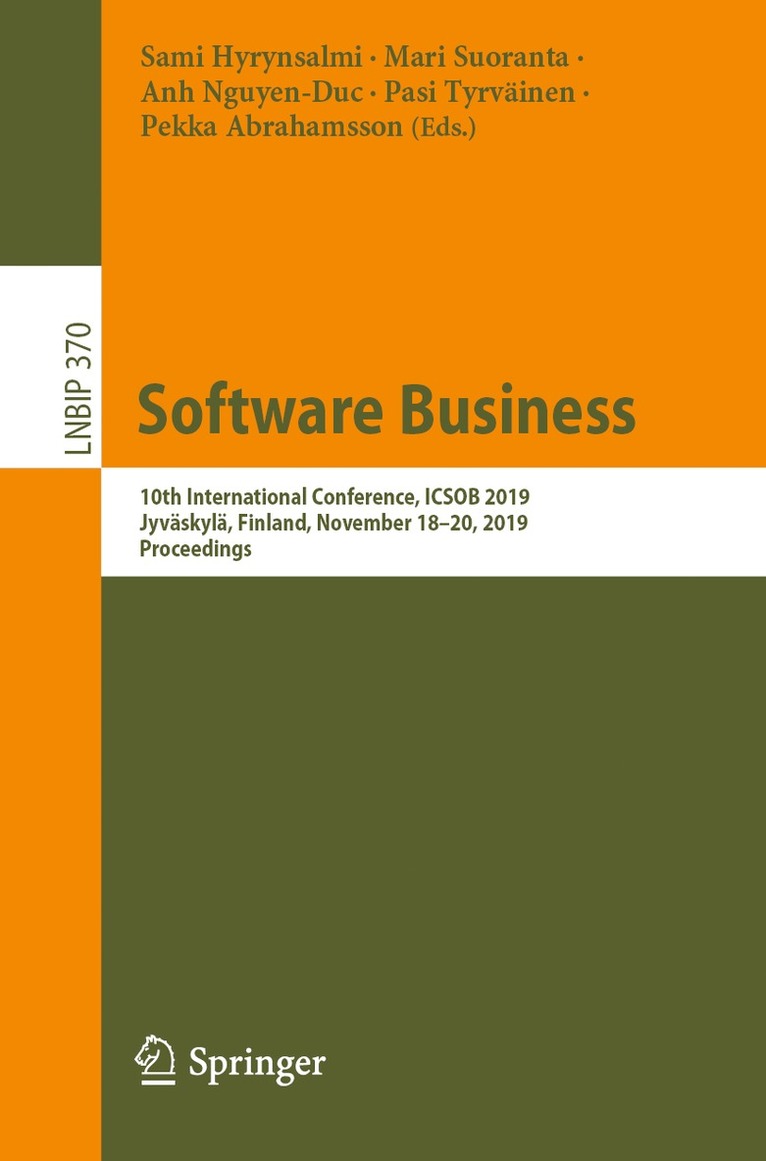 Sami Hyrynsalmi, Mari Suoranta, Anh Nguyen-Duc, Pasi Tyrväinen, Pekka Abrahamsson, Pasi Tyrvainen - Software Business, Häftad