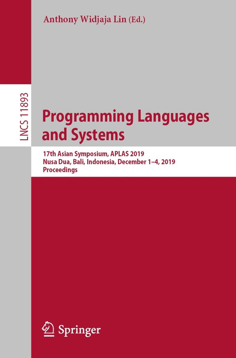 Anthony Widjaja Lin - Programming Languages and Systems, Häftad
