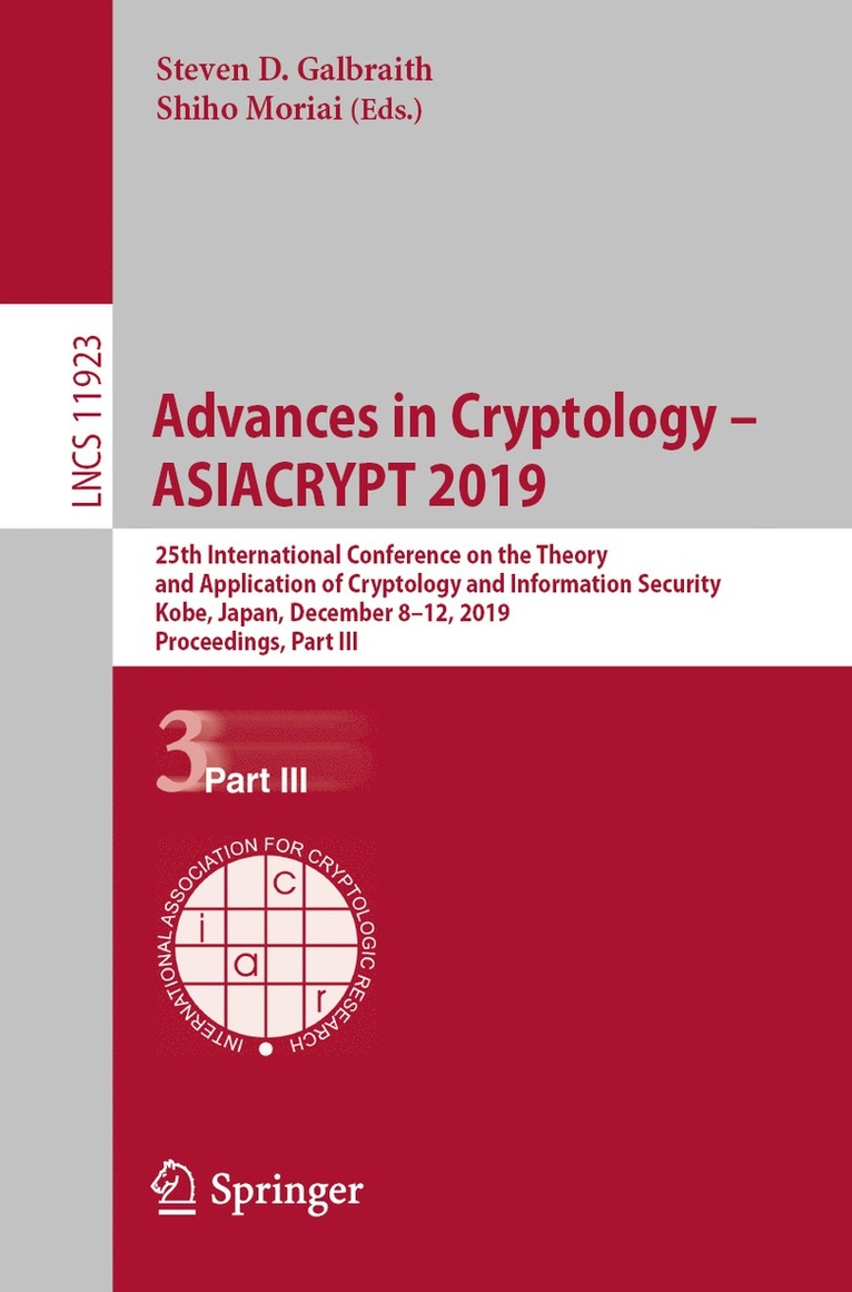 Advances in Cryptology  ASIACRYPT 2019 1