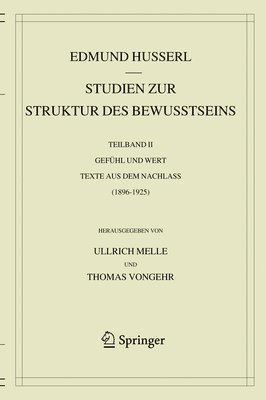 Edmund Husserl, Ullrich Melle, Thomas Vongehr - Studien zur Struktur des Bewusstseins, Inbunden